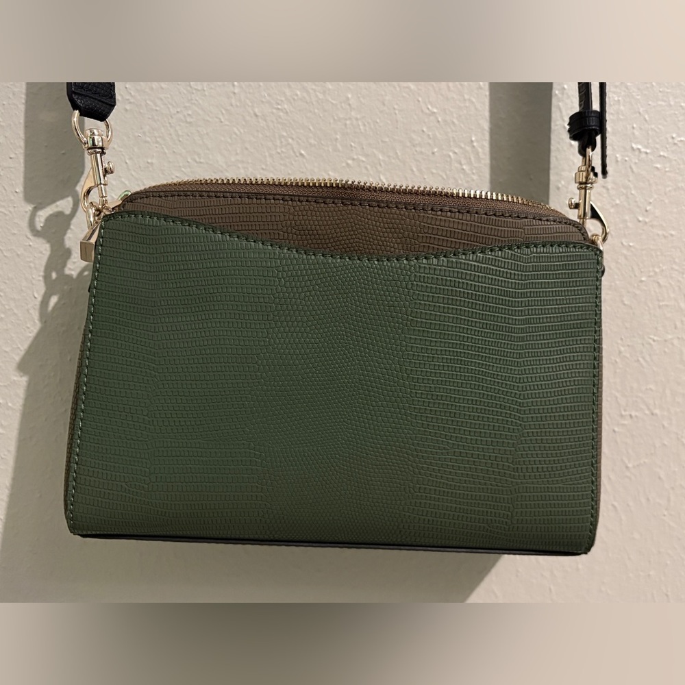 Guess Green and Brown Leather Crossbody Bag - Picture 3 of 6